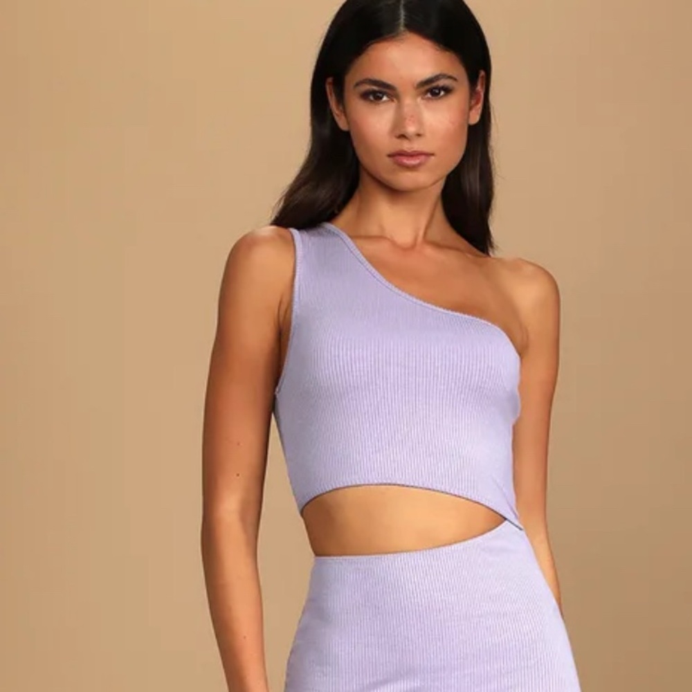 Lulu's Lavender One Shoulder Dress